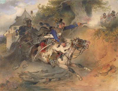 The Foraging Hussar, 1840 by Carl Schindler